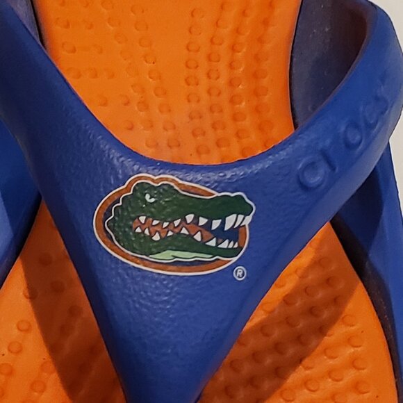 CROCS FLORIDA GATOR BLUE & ORANGE UNISEX THONG SANDAL - Picture 8 of 11